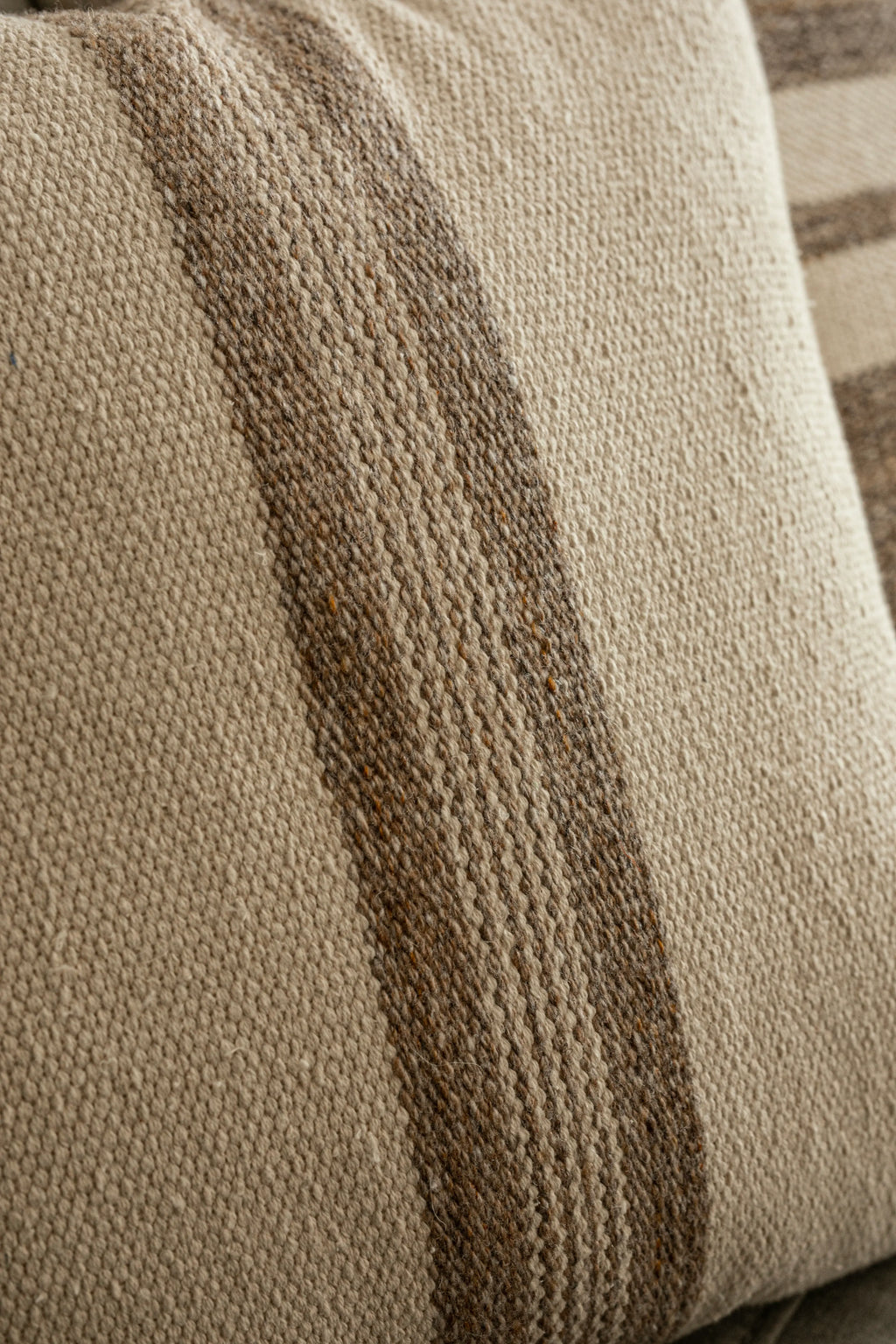 Amaya Striped Cushion in Natural Ivory
