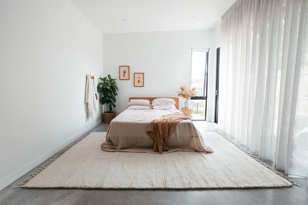 Sample of Sapna Hand Knotted New Zealand Ribbed Wool Rug in Ivory