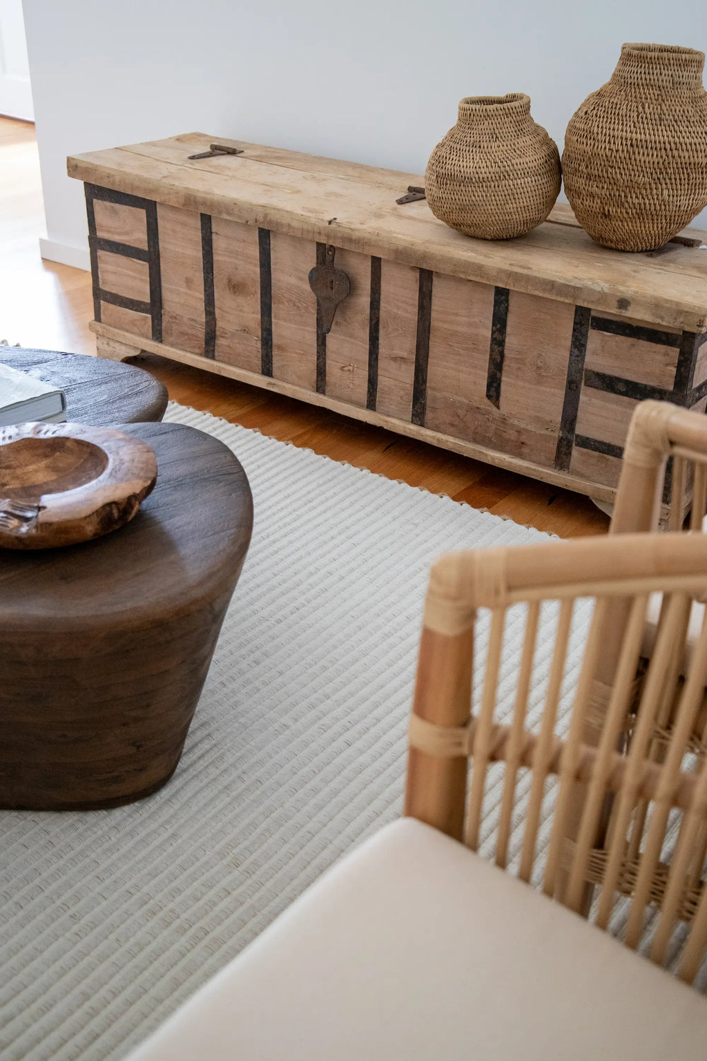Mendocino Wool & Jute Rug in Ivory