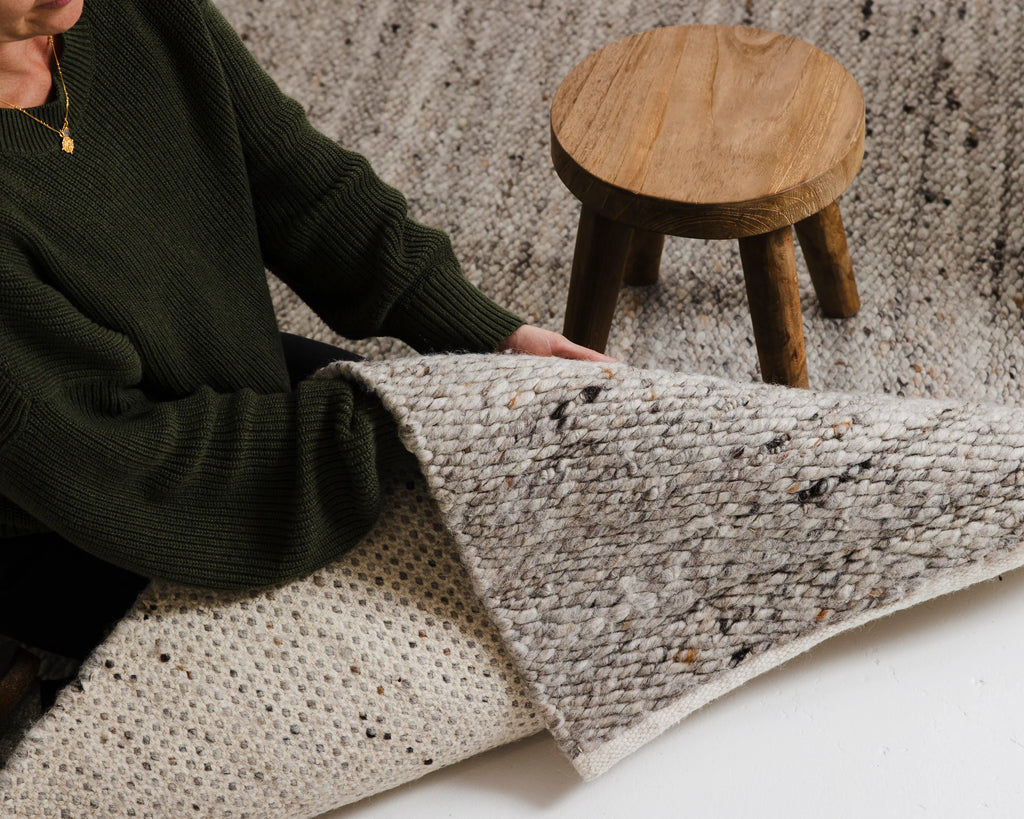 Sample of Portland Wool Rug in Smoke