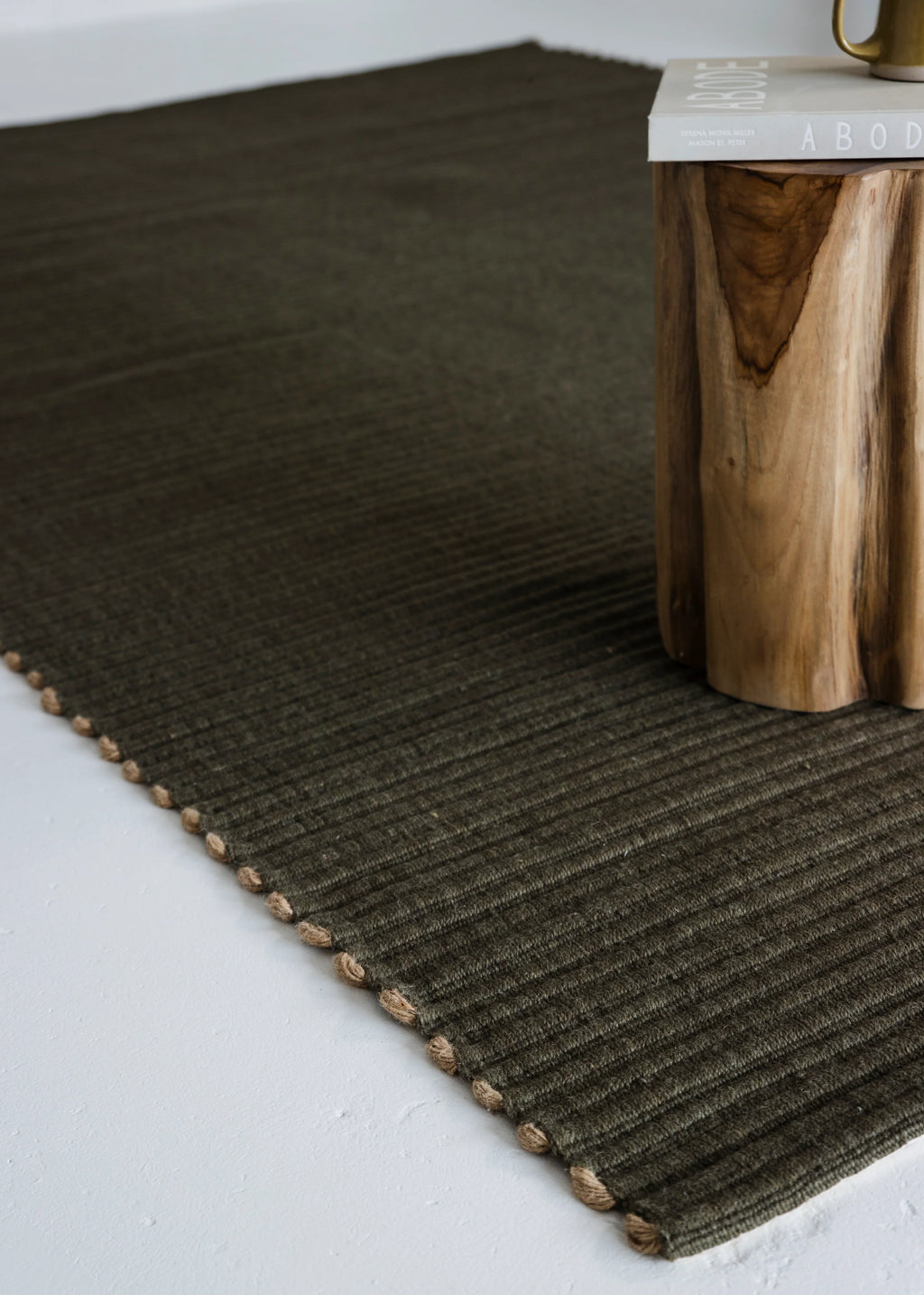 Sample of Mendocino Wool & Jute Rug in Olive