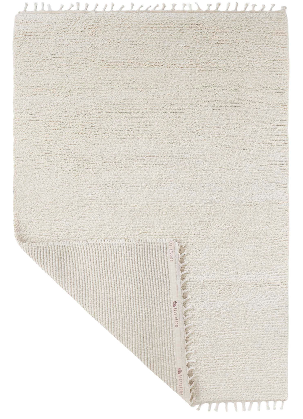 Ivory Beige rug with a textured pattern on a white background