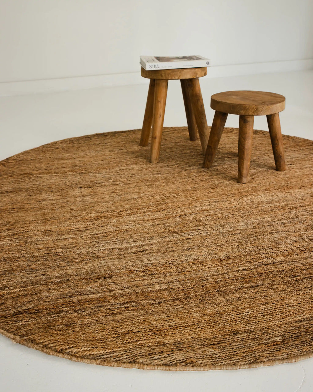 Lavanya Round Jute Rug in Natural