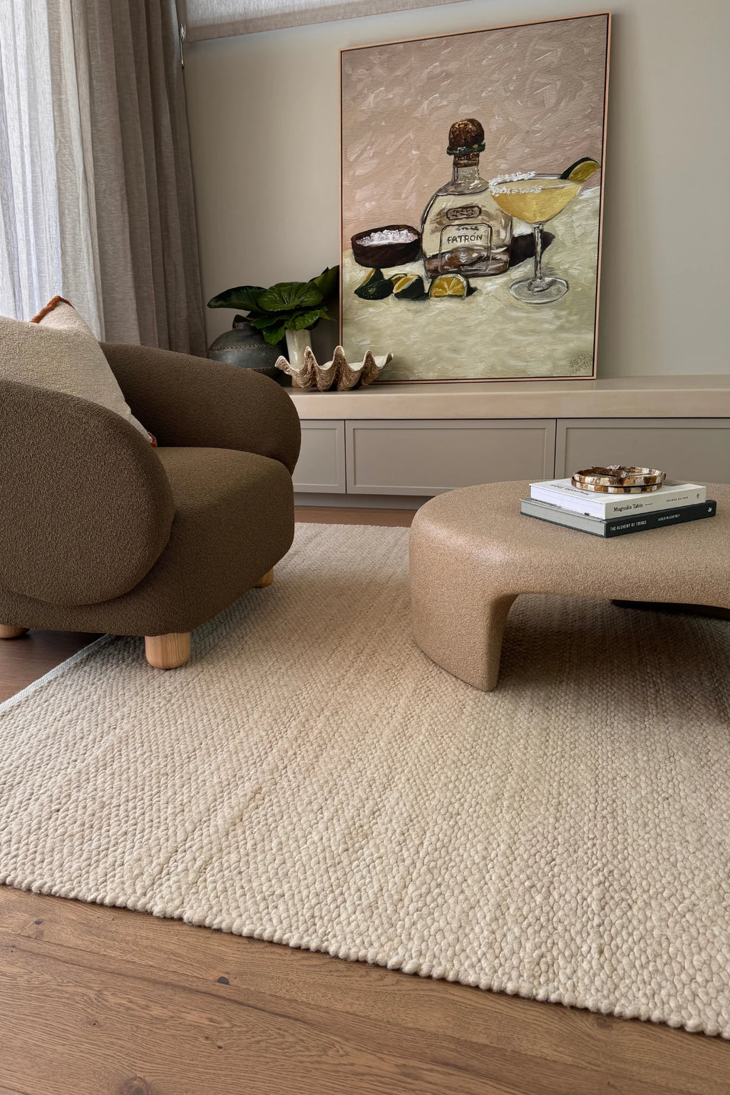 Luna Wool Rug in Beige